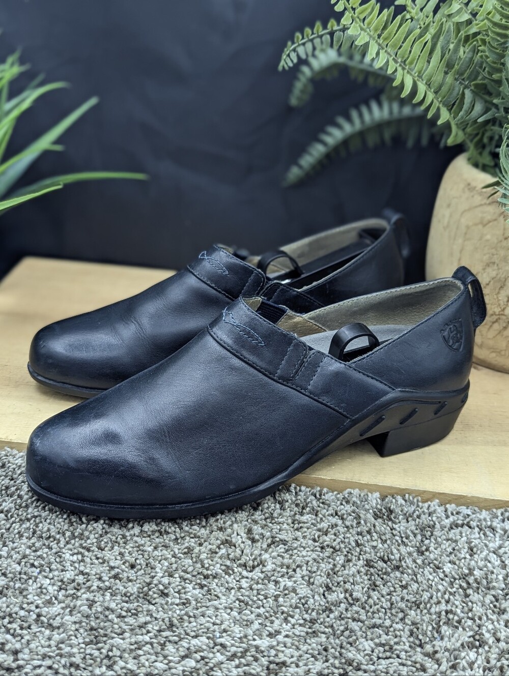 Ariat Paddock Sport Clogs Women's Size 9 Blue Leather Casual Work Shoes